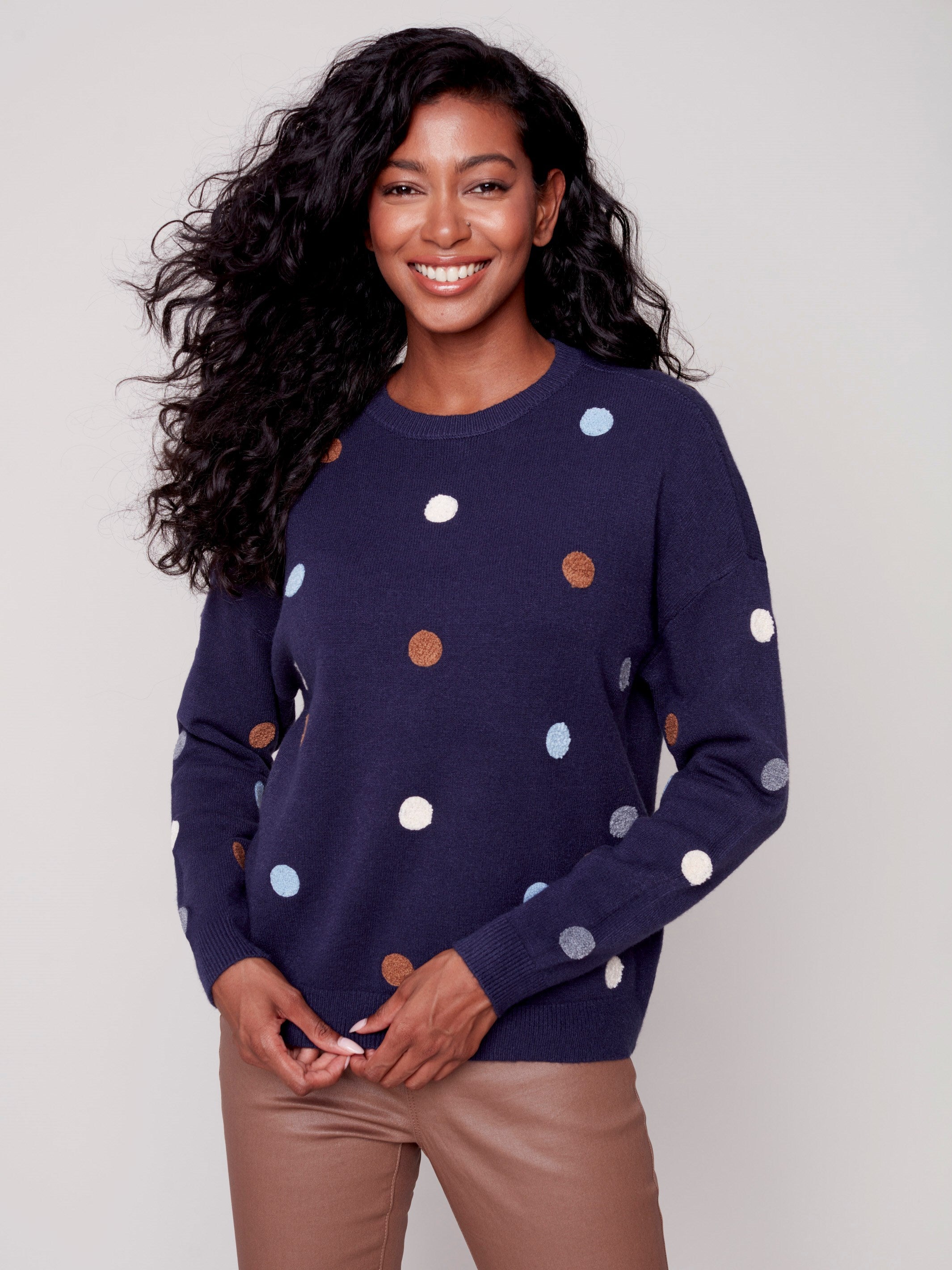 Navy polka dot on sale sweater