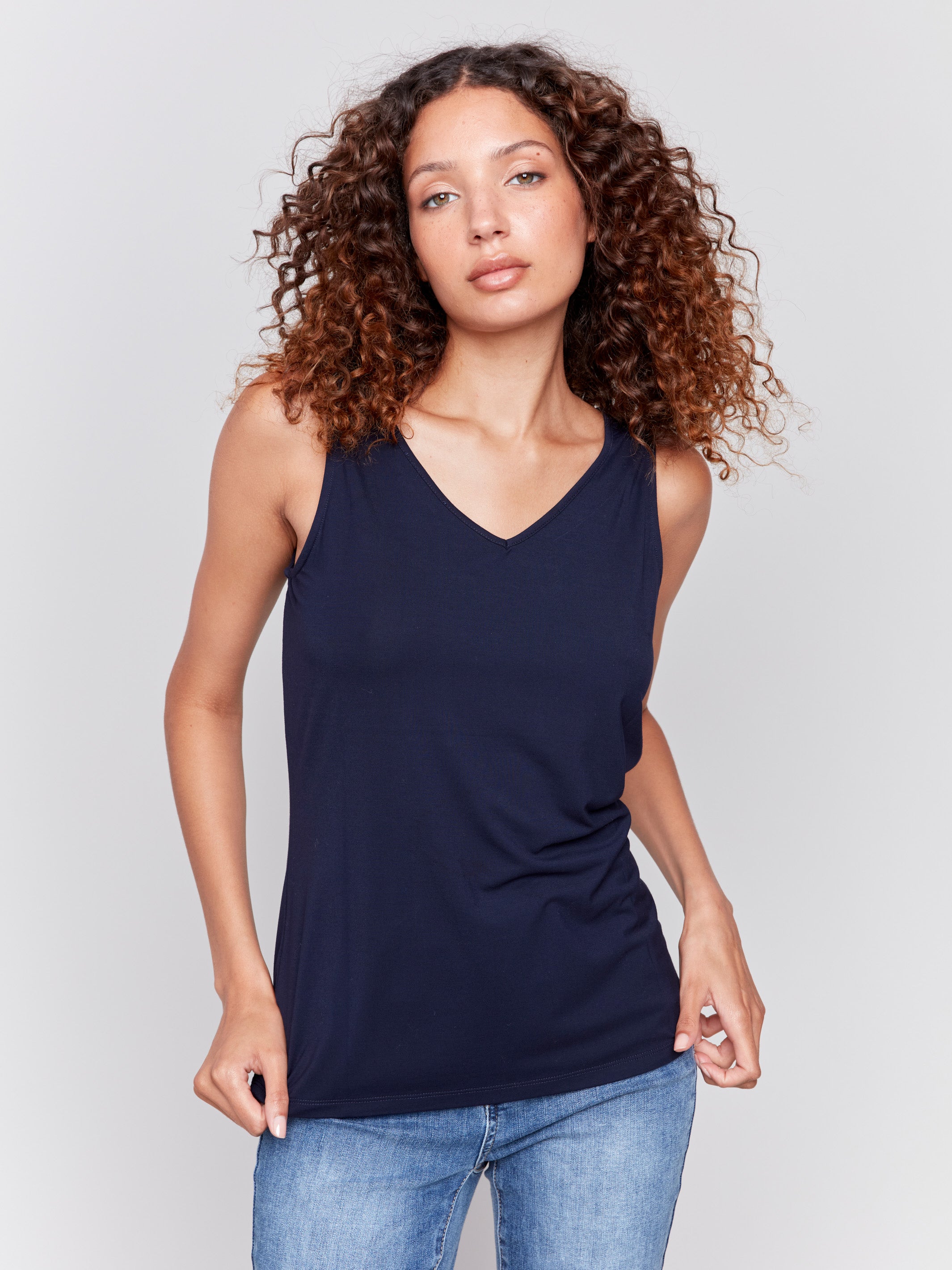 Reversible Bamboo Cami - Navy