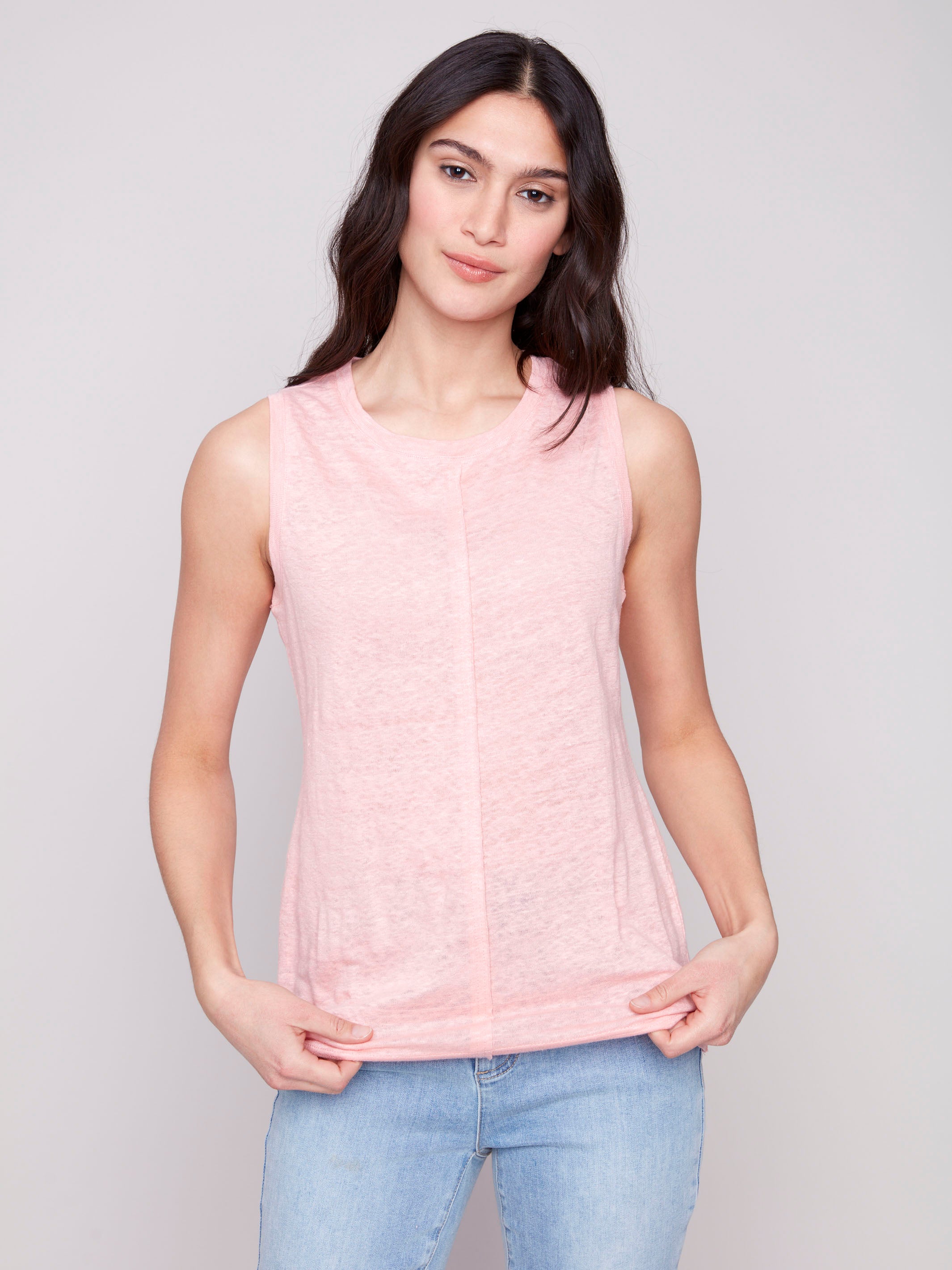 Guava top featuring a stylish crew neckline by Charlie B.