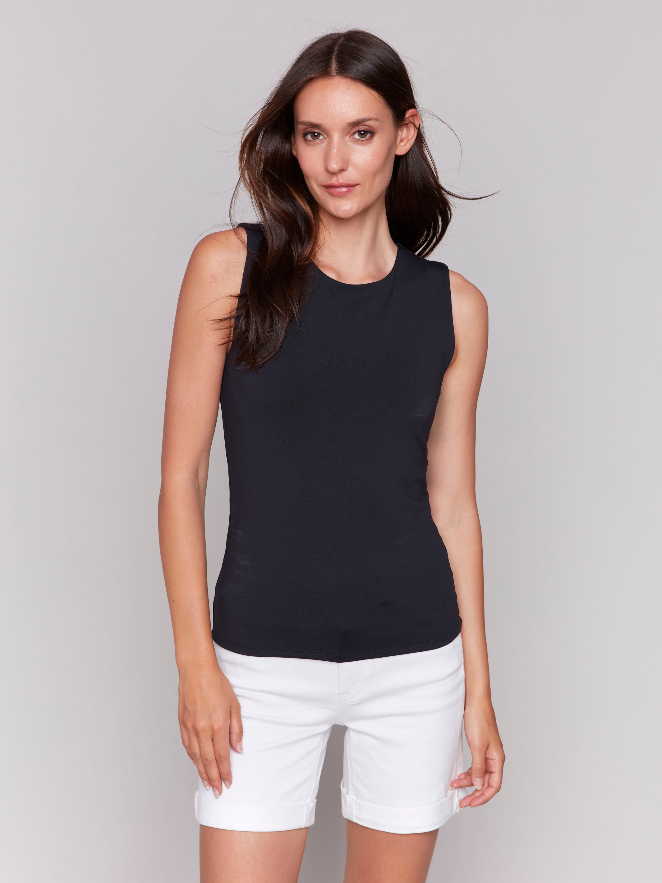 Sleeveless Super Stretch Top - Black