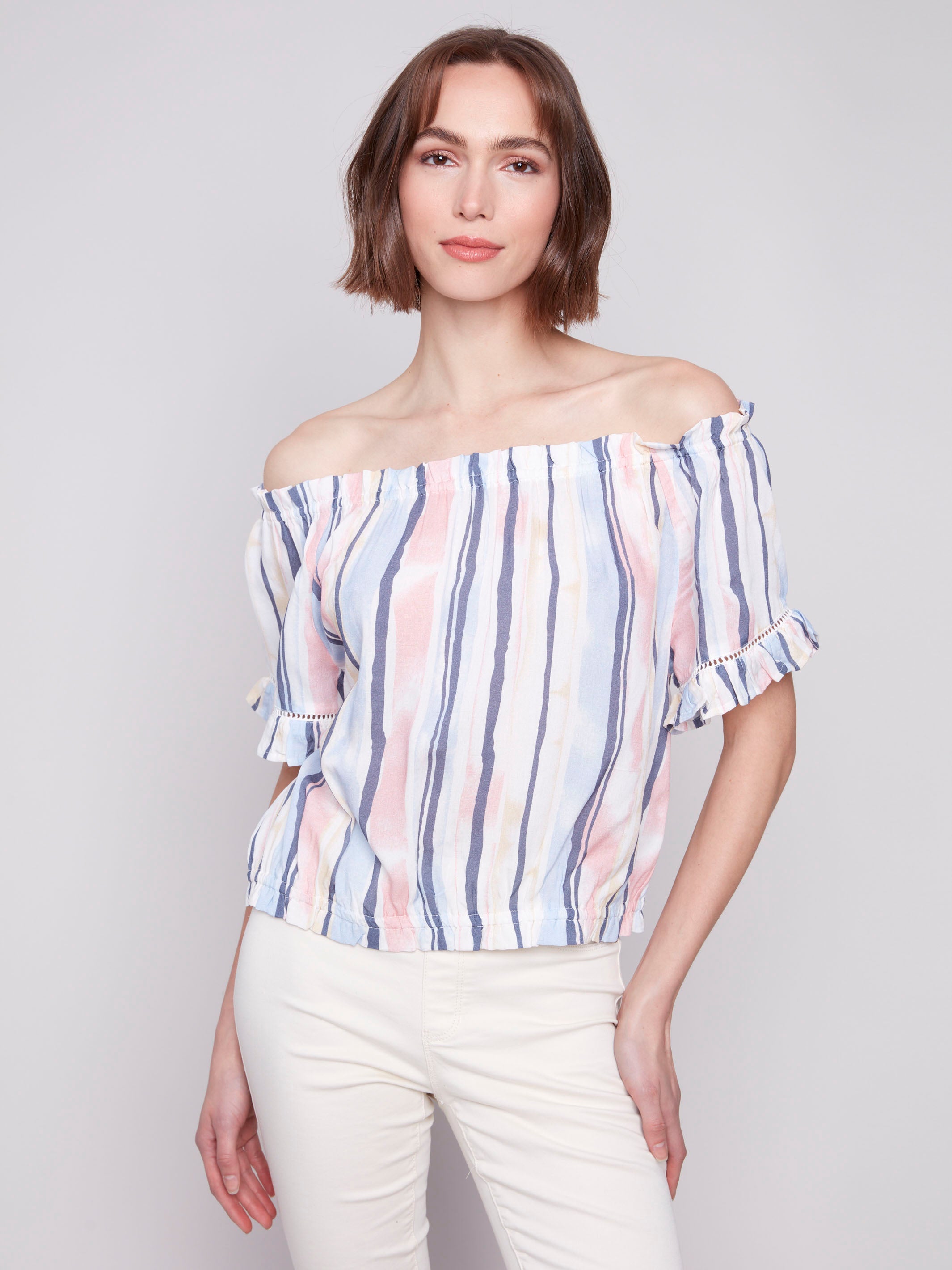 Blouse with off-the-shoulder design by Charlie B.