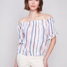 Blouse with off-the-shoulder design by Charlie B.