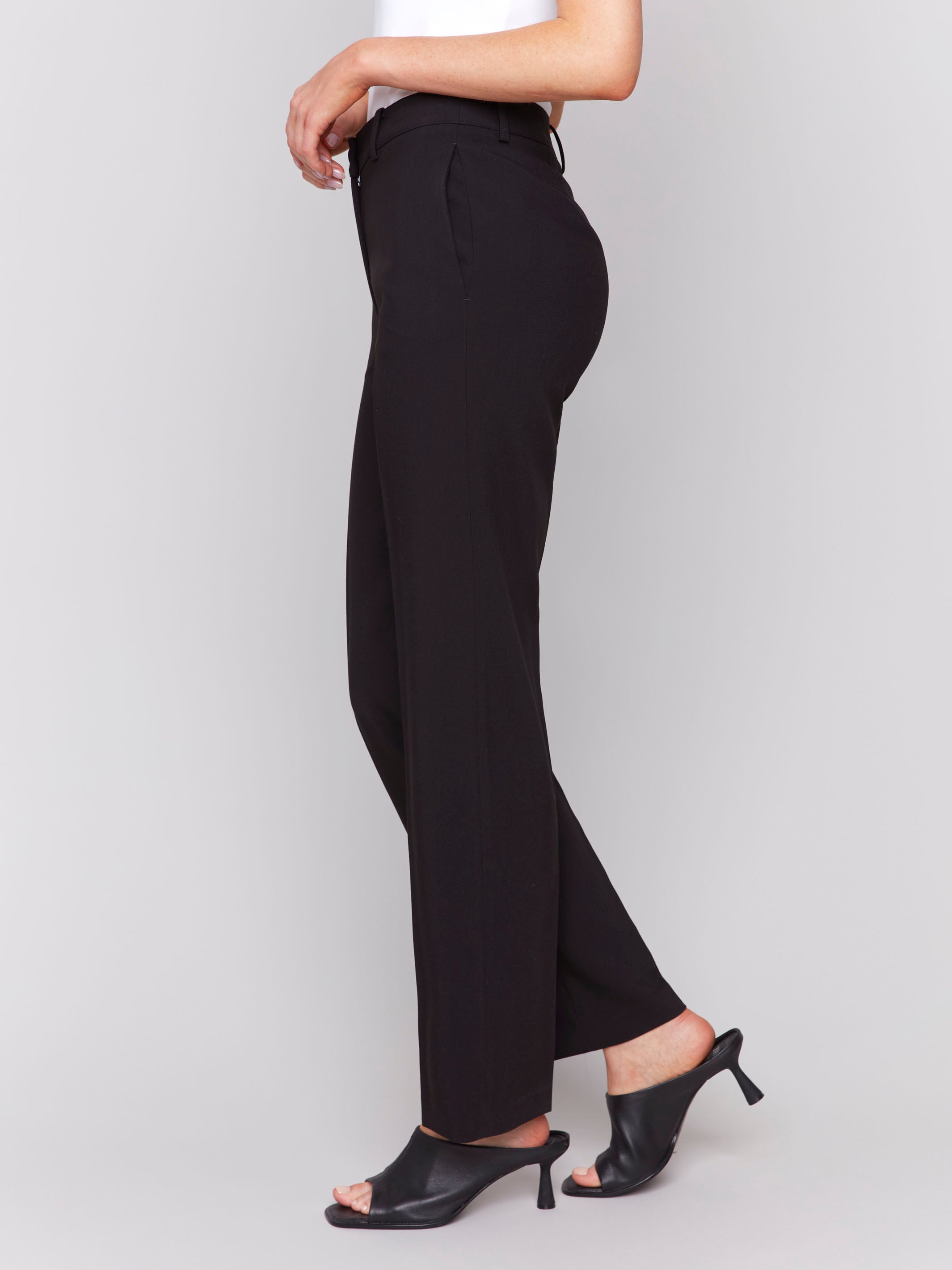 Straight Leg Pants - Black