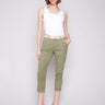 Celadon pants with front pockets, designed for style and function by Charlie B.