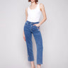 Medium blue jeans with a straight fit and ankle-length cut by Charlie B.