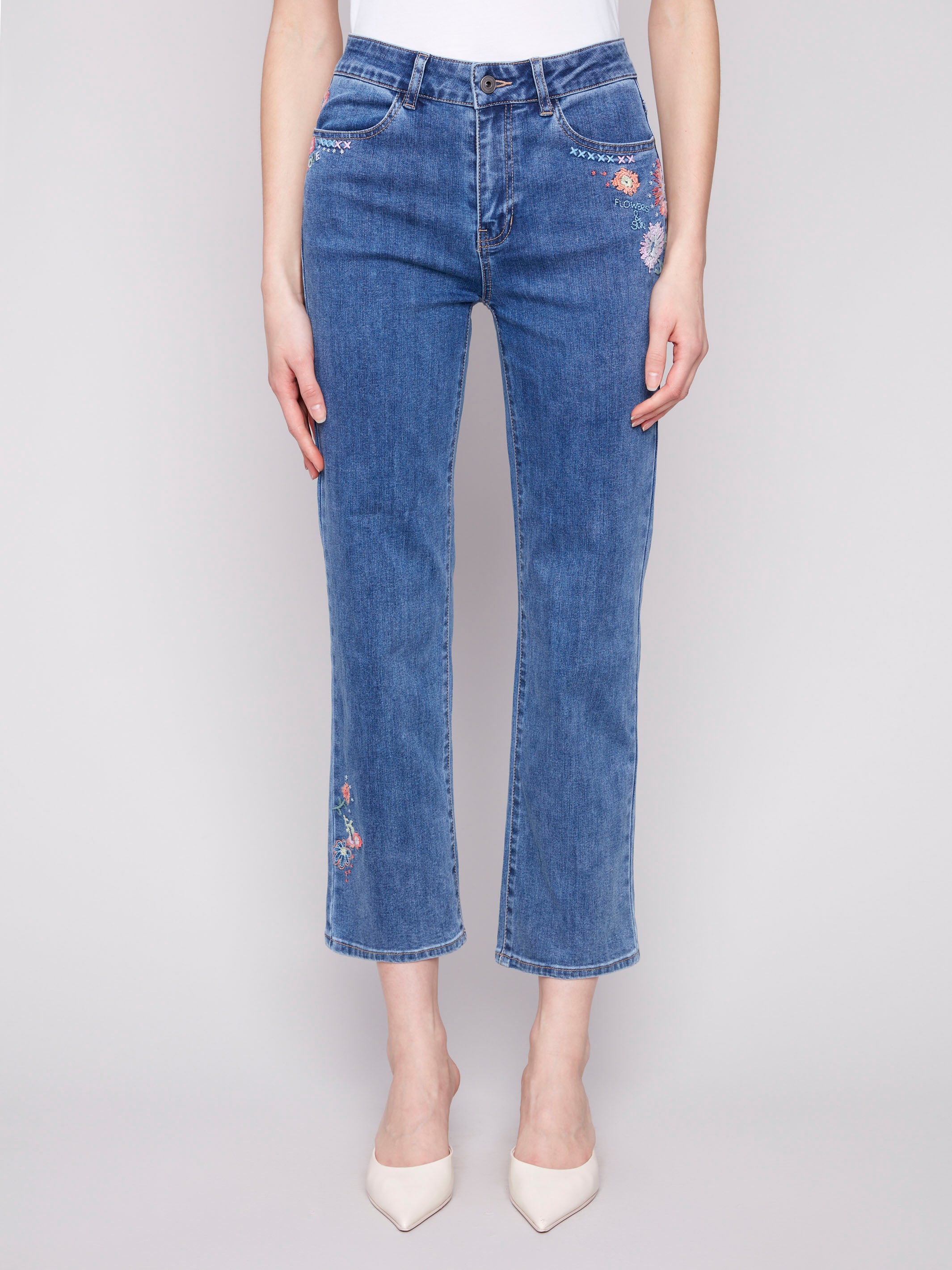 Jeans featuring a stretch denim fabric for comfort by Charlie B.