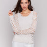 Petal-colored sweater with a stylish V-neck by Charlie B.