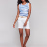 Cuffed shorts with a woven belt, featuring two front pockets by Charlie B.