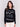 Black jacquard knit sweater featuring abstract embroidery and a round hemline by Charlie B.