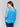 3/4 sleeve crochet sweater in lagoon blue for a stylish look by Charlie B.