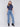 Medium blue flare jeans with heart-shaped front pockets by Charlie B.