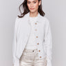 Linen blend jacket with shirt collar, featuring front pockets by Charlie B.