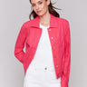 Stylish linen blend jacket featuring a shirt collar by Charlie B.