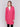 Magenta pink long wool coat with lapel notch collar and button closures, featuring front welt pockets by Charlie B.