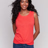 Organic cotton tank top with crew neckline by Charlie B.