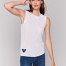 Petal pink tank top featuring a crew neckline by Charlie B.