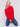 Cranberry red ottoman cotton funnel neck sweater with a small front pocket, featuring long sleeves and a cozy style by Charlie B.