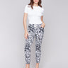 Cropped floral jogger pants with elastic waistband, perfect for a relaxed fit by Charlie B.