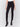 Black slim-leg pants with a regular rise, featuring a slit detail and an elastic waistband by Charlie B.