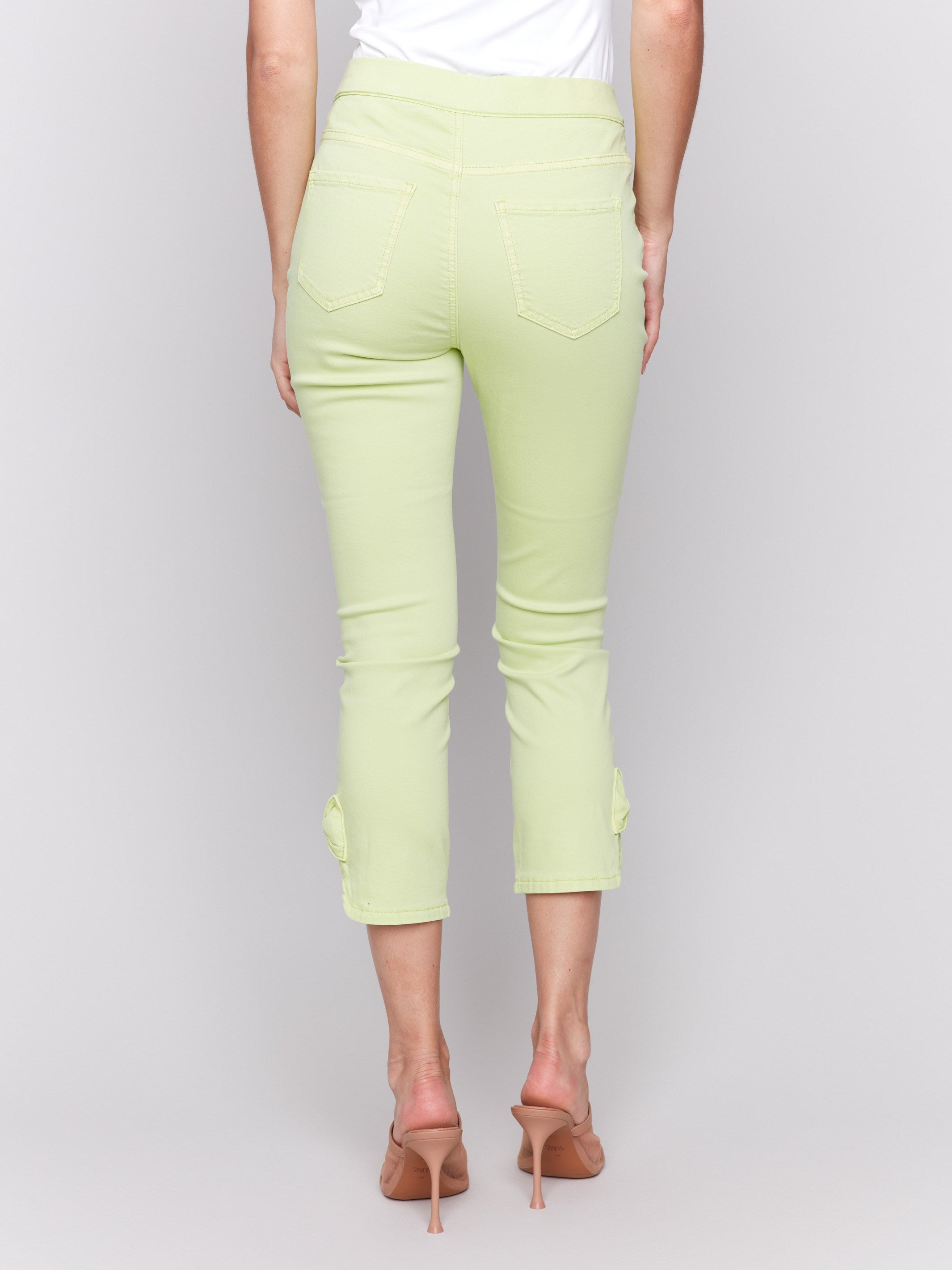 Regular rise waist trousers in a chic light green shade by Charlie B.