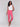 Pink slim fit cropped pants with side mini tabs by Charlie B.