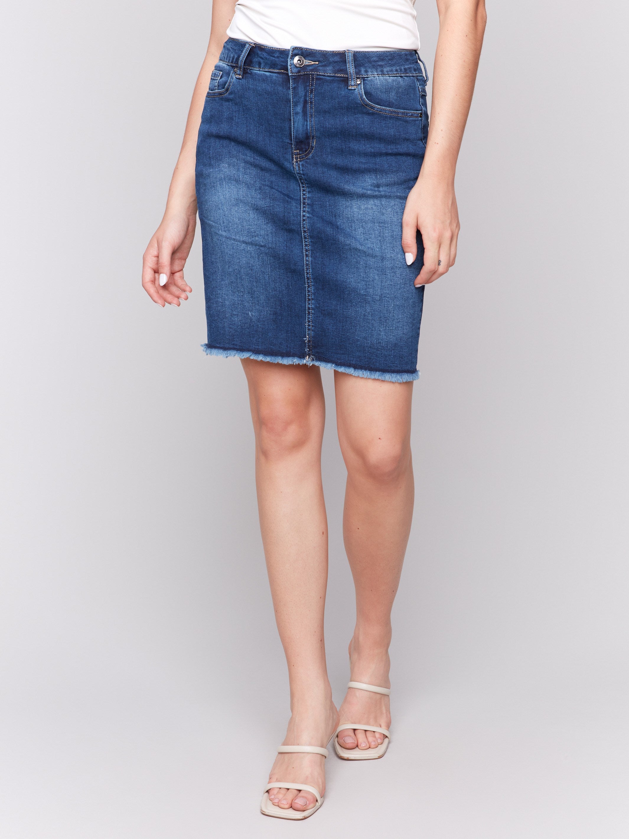 Skort featuring built-in shorts and regular rise by Charlie B.