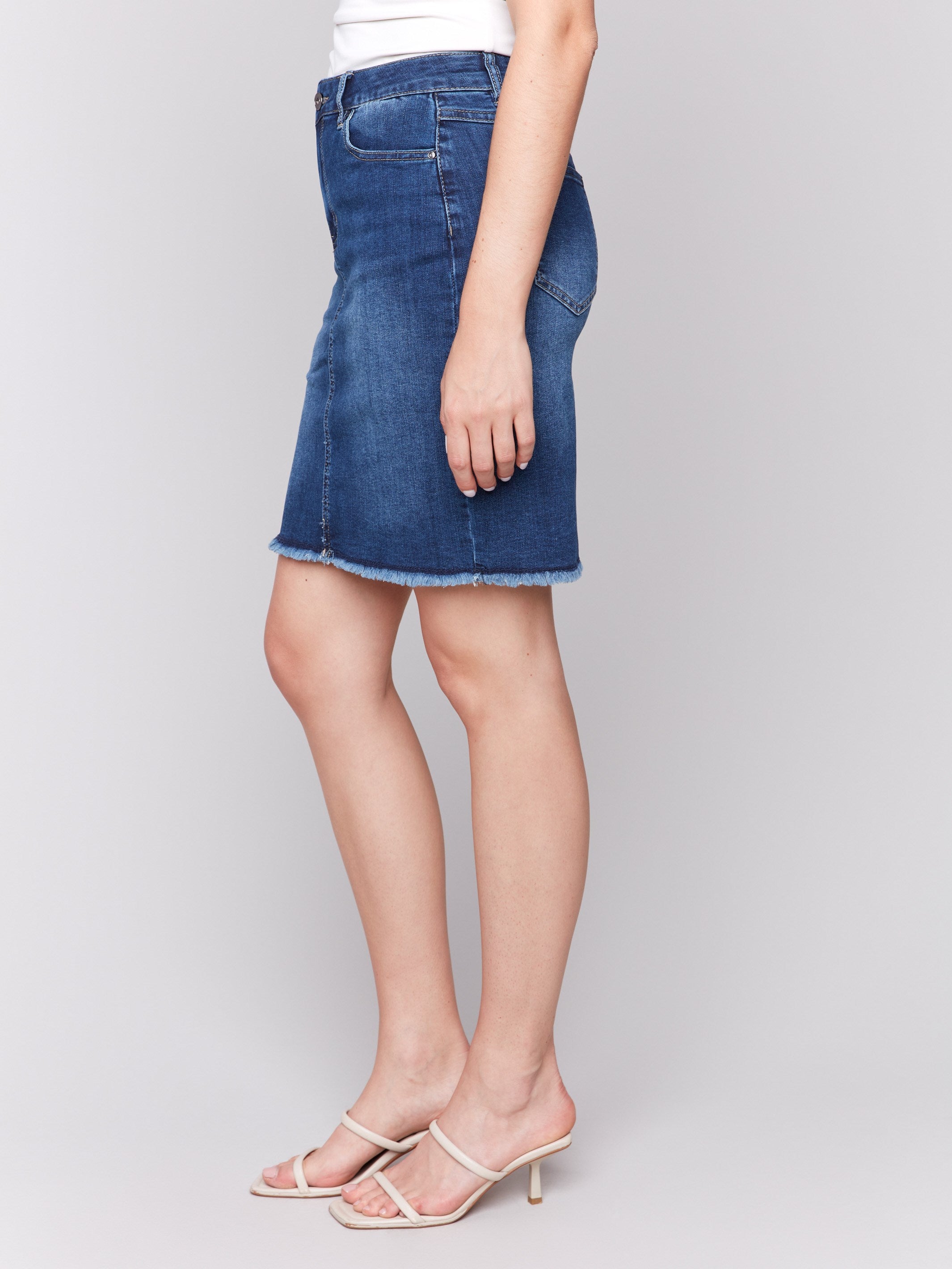 Denim skort with short length and stylish design by Charlie B.